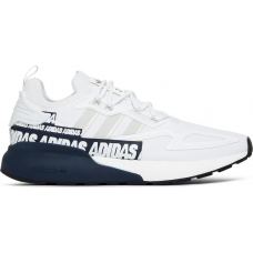 Кроссовки Adidas ZX 2K Boost Bold Logo Graphic White Navy